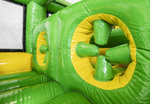 Get your modular 19m crocodile themed obstacle course with matching 3D objects for kids online. Buy inflatable obstacle courses at JB Inflatables UK