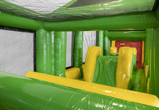 Crocodile inflatable 19 meter obstacle course with appropriate 3D objects for children. Buy inflatable obstacle courses online now at JB Inflatables UK