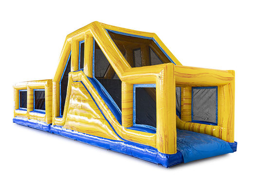 Order an obstacle course 13.5 meters long in marble theme with appropriate 3D objects for kids. Buy inflatable obstacle courses online now at JB Inflatables UK