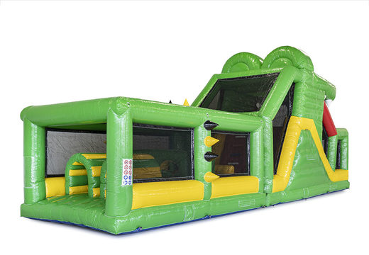 Crocodile inflatable obstacle course with matching 3D objects for children. Buy inflatable obstacle courses online now at JB Inflatables UK