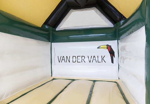 Bespoke made Hotel van der Valk midi bouncy castles can be used for both outside and inside. Order custom-made bouncy castles at JB Promotions UK