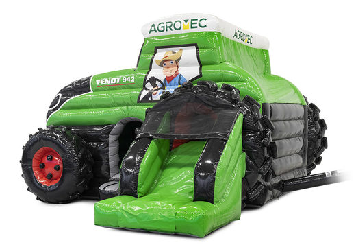 Buy promotional custom made Agrotec tractor bouncy castle. Order now inflatable advertising bouncy castles in your own corporate identity at JB Inflatables UK
