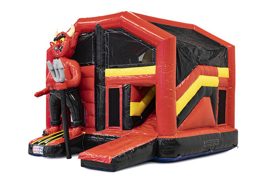Buy online custom made Red Devils Indoor Multiplay bouncy castles in your oown corporate identity at JB Inflatables UK. Request a free design for inflatable bouncy castle in your own corporate identity now