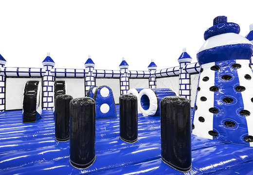 Buy online inflatable custom made indoor super bouncy castle in castle theme at JB Promotions UK. Request free design for inflatable advertising inflatables in your own corporate identity