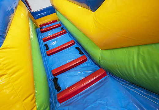 Custom made Anja slidebox superblocks bouncy castle at JB Inflatables UK. Request a free design for inflatable bouncy castles in your own corporate identity