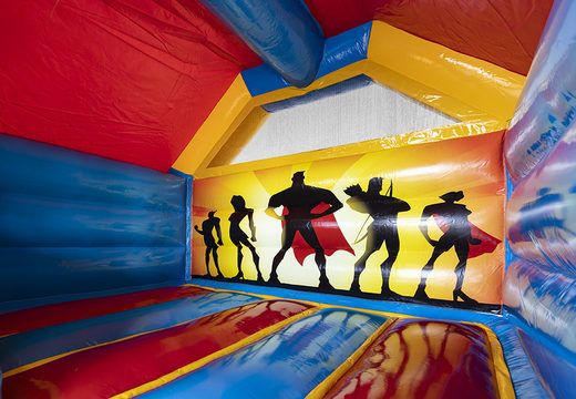 Buy inflatable slide combo superhero bouncer for kids. Inflatable bouncers with slide for sale at JB Inflatables UK