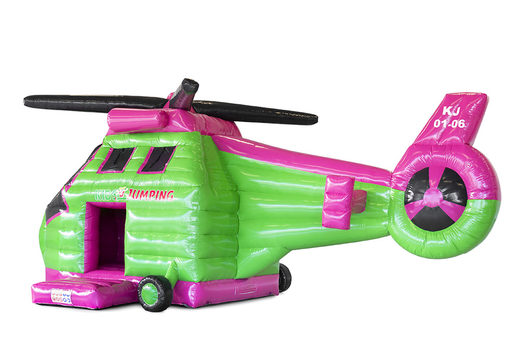 Have a personalized Kidsjumping Helicopter Inflatable bouncy castles made in your own corporate identity at JB Promotions UK. Order online promotional bouncy castles in all shapes and sizes