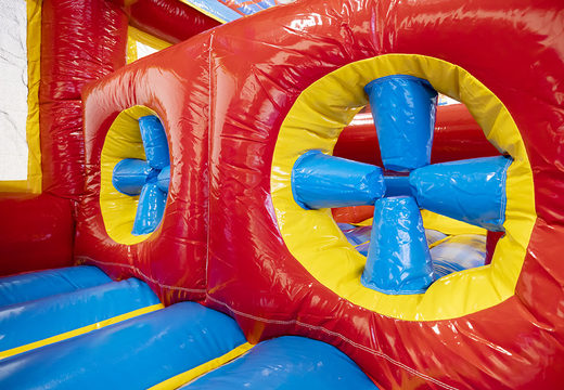 Order a 19 meter long obstacle course in a rollercoaster theme with matching 3D objects and double courses in different themes for children. Buy inflatable obstacle courses online now at JB Inflatables UK