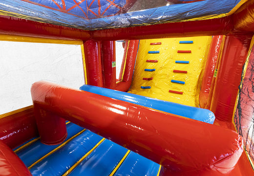 Buy a modular 19m rollercoaster themed obstacle course with matching 3D objects and dual courses in different themes for kids. Order inflatable obstacle courses now online at JB Inflatables UK