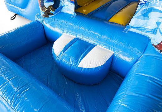 Buy a pirate themed bouncy castle with a slide for children. Order inflatable bouncy castles online at JB Inflatables UK