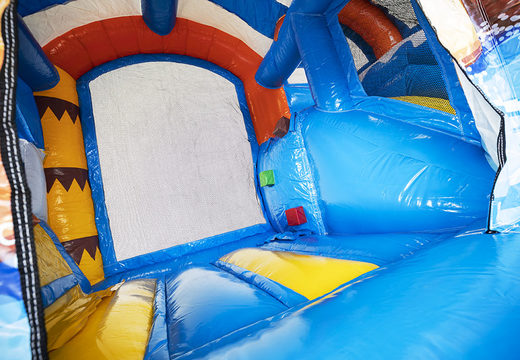 Order mini inflatable pirate bouncer with slide with slide for children. Buy inflatable bouncers online at JB Inflatables UK