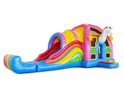 Buy bespoke super unicorn multiplay bouncer in your own corporate identity at JB Inflatables UK. Request a free design for inflatable bouncy castles in your own corporate identity