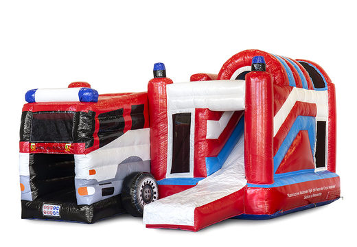 Buy online a bespoke Vigili del Fuoco Multiplay Fire Brigade inflatable in your own style at JB Inflatables UK. Request a free design for inflatable bouncy castles in your own corporate identity now