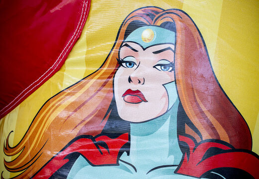 Buy bespoke Hello 29 Slidebox Superhero bouncy castle online at JB Promotions UK. Request a free design for inflatable bouncy castles in your own corporate identity now