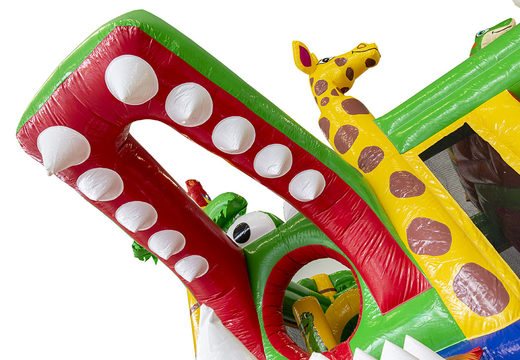 Buy online Inflatable custom made safari multiplay bouncy castle at JB Promotions UK. Request free design for inflatable advertising bouncy castles in your own corporate identity