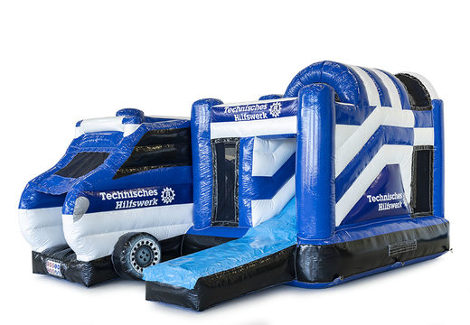 Order custom made Technisches Hilfswerk multiplay inflatable at JB Inflatables UK . Request a free design for inflatable bouncy castles in your own corporate identity now