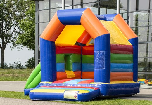 Midi multifun inflatable bouncer with roof for children for sale in standard theme. Buy bouncers online at JB Inflatables UK 