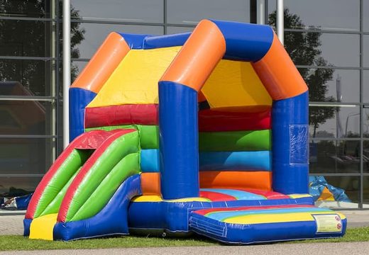 Buy a midi multifun inflatable bouncy castle with roof for kids for commercial use in standard theme at JB Inflatables UK 