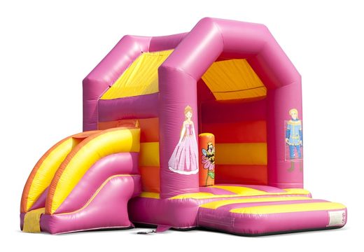 Midi inflatable multifun roofed bouncy castle in princess theme for sale. Buy bouncy castles at JB Inflatables UK online