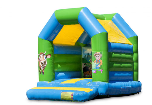 Buy a midi inflatable bouncy castle with a farm theme for kids. Bouncy castles available at JB Inflatables UK online