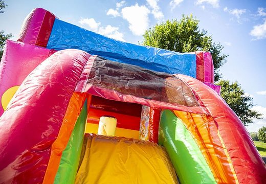 Small inflatable multifun bouncer in rainbow unicorn theme to buy for kids. Bouncers online available at JB Inflatables UK 