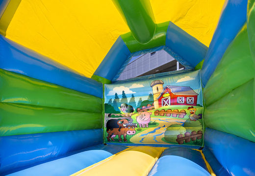 Midi bouncy castle with farm theme to buy. Buy bouncy castles at JB Inflatables UK online