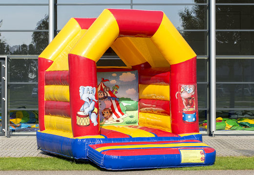 Midi inflatable bouncer in circus theme for kids to buy. Order bouncers online at JB Inflatables UK 