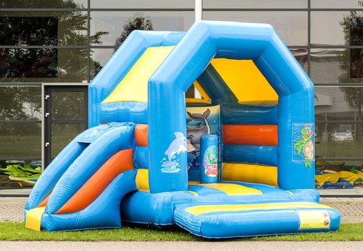 Midi multifun inflatable bouncer with roof for children for sale in seaworld theme. Buy bouncers online at JB Inflatables UK flatables