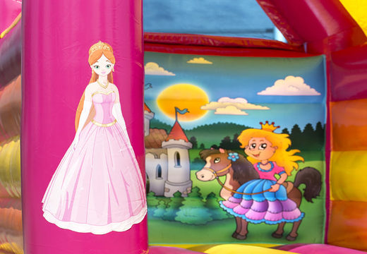 Midi inflatable bouncy castle with princess theme to buy for kids. Order bouncy castles at JB Inflatables UK online