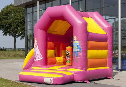 Order a midi multifun blue inflatable bouncy castle with roof for kids in princess theme. Buy bouncy castles online at JB Inflatables UK 
