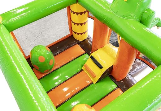 Order mini inflatable bouncer with slide in theme dinosaur for children. Inflatable bouncers with slide for sale at JB Inflatables UK