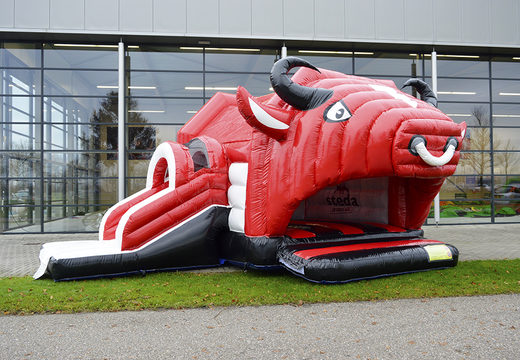 Buy promotional custom made Steda Multifun bouncy castle at JB Promotions UK.  Order now inflatable advertising bouncy castles in your own corporate identity and logo at JB Inflatables UK