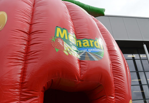 Order now Meinardi Strawberry bouncy castle in different models at JB Promotions UK. Custom made inflatable advertising bouncers in various shapes and sizes for sale