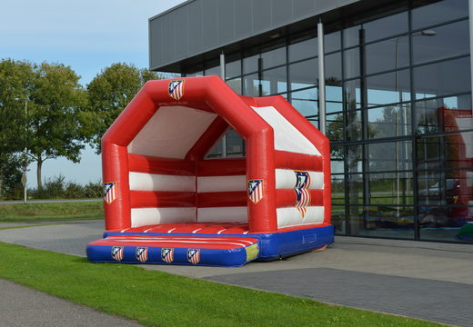 Promotional bespoke Atletico Madrid A Frame Bouncer buy for various events. Order now inflatable bouncy castles in your own corporate identity at JB Inflatables UK