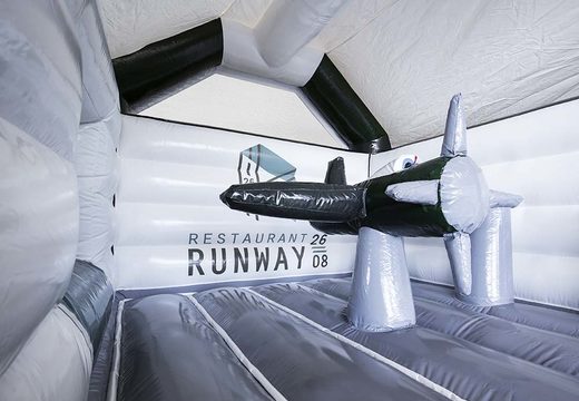 Bespoke Restaurant Runaway Airplane Multifun bouncy castle for various events for sale. Buy custom inflatable promotional bouncers online from JB Inflatables UK now