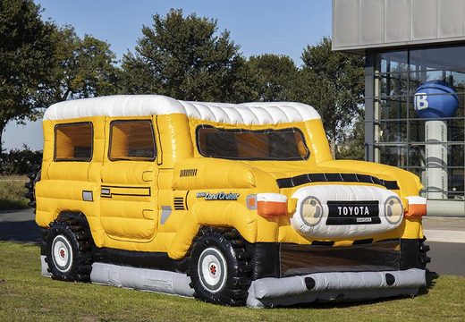 Buy online Toyota Land Cruiser Autobedrijf van der Linde bouncy castle in your own corporate identity at JB Inflatables UK. Request a free design for custom made inflatable bouncy castles now