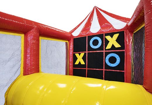 Order bouncy castle with assult course and tic tac toe game for kids. Buy inflatable bouncy castles online at JB Inflatables UK