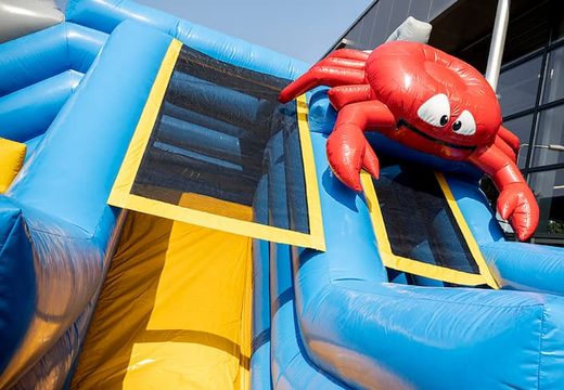 Buy Seaworld bouncy castle with slides, obstacles and fun seaworld themed prints for kids. Order bouncy castles online at JB Inflatables UK