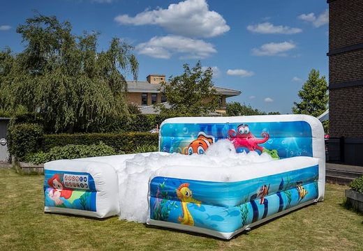Order JB Bubbles inflatable open bouncy castle with foam in the theme seaworld sea fishing for children. Buy inflatable bouncy castles online at JB Inflatables UK