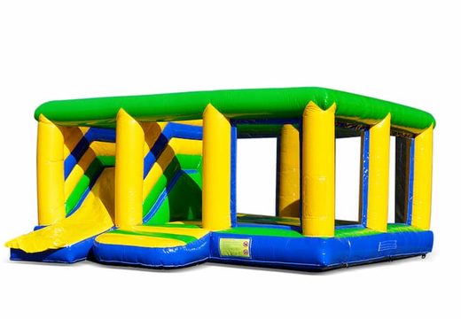 Buy large inflatable open multiplay indoor standard bouncy castle with slide for kids. Order inflatables online at JB Inflatables UK