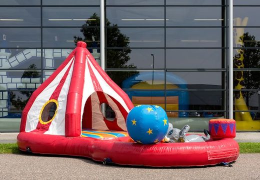 Order playzone bouncy castle in circus theme with plastic balls and buy 3D objects for kids. Order bouncy castles online at JB Inflatables UK