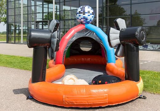 Order playzone bouncy castle in disco theme with plastic balls and buy 3D objects for kids. Order bouncy castles online at JB Inflatables UK