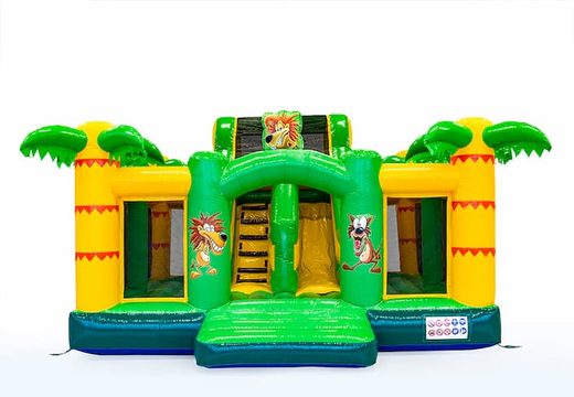 Order Slidebox Jungle bouncy castle with slide for kids. Buy inflatables online at JB Inflatables UK