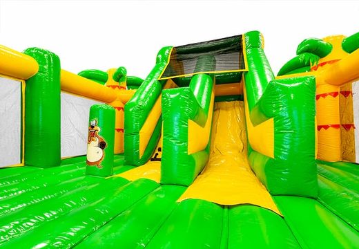 Order a slidebox jungle themed bouncer with a slide for children. Buy inflatable bouncers online at JB Inflatables UK