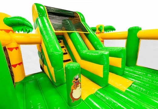 Buy covered slidebox Jungle bounce house with slide for kids. Order inflatable bounce houses online at JB Inflatables UK