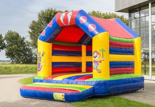 Buy a standard bouncy castle in a circus theme with beautiful animations on the inner and outer walls and on the pillars for children. Buy inflatables online at JB Inflatables UK