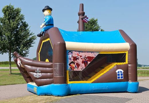 Order shooting combo small pirate bouncy castle with shooting game and slide for kids. Buy inflatable bouncy castles online at JB Inflatables UK