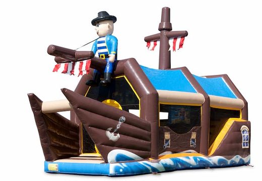 Order shooting combo pirate bouncy castle with shooting game and slide for kids. Buy bouncy castles online at JB Inflatables UK