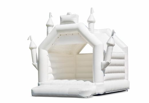 Buy a standard bouncy castle in a wedding theme in the form of a castle for children. Buy inflatables online at JB Inflatables UK