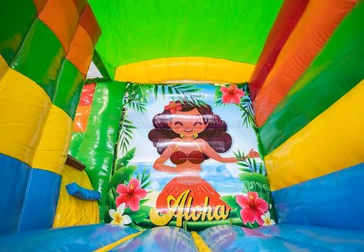 Order mini splash bounce Hawaii bouncer with or without bath for children. Buy bouncers online at JB Inflatables UK
